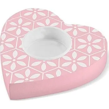 Svícen PAW svícen na čajovku CUTE HEART růžový