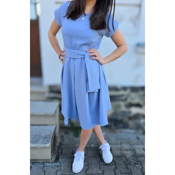 Dámské šaty Kulišárny Mušelínové šaty KATE s kapsami POWDER BLUE Velikost: 34