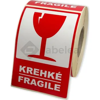 Speciální papír Labelea Samolepicí etikety 80x120 mm KREHKÉ / FRAGILE, na zásilky, 500 etiket na roli EKZ080120KRESK