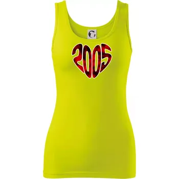 Dámské tričko 2005 v srdci - Dámské tílko - 2XL ( Limetková )