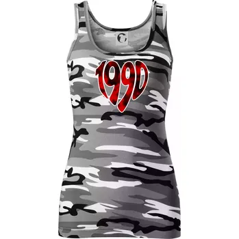 Dámské tričko 1990 v srdci - Dámské Maskáčové tílko - S ( Šedý maskáč )