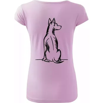 Dámské tričko Pes kreslený zezadu - Dámské triko Pure - XS ( Orchid )