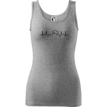 Dámské tričko Labrador EKG - Dámské tílko - L ( Tmavě šedý melír )