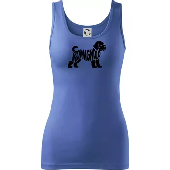 Dámské tričko Romagnolo nápis v těle - Dámské tílko - XS ( Azurově modrá )