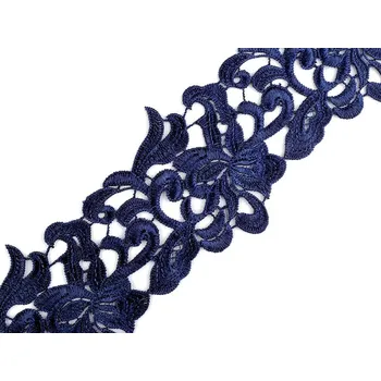 Stuha Vyšívaná krajka šíře 70-75 mm Varianta: 3 modrá berlínská, Balení: 1 m