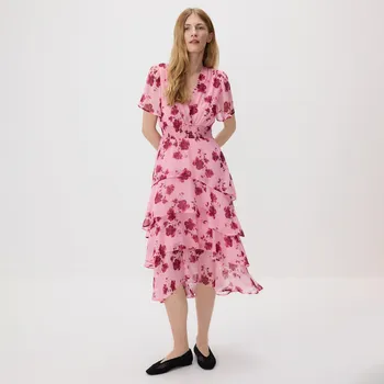 Dámské šaty Reserved - Vzorované šaty s volány - vícebarevná - 290FH-MLC - 290FH-MLC-XL