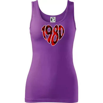 Dámské tričko 1980 v srdci - Dámské tílko - XL ( Fialová )
