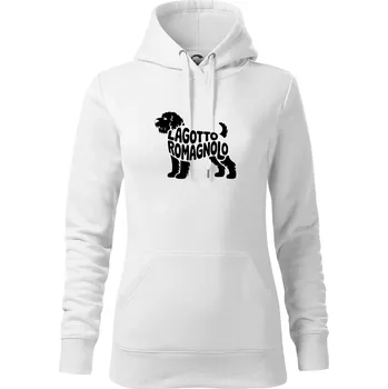 Dámská mikina Lagotto romagnolo nápis v těle - Mikina dámská Cape s kapucí - 2XL ( Bílá )