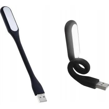 Lampička SILIKONOVÁ USB LAMPIČKA K NOTEBOOKU POČÍTAČI 6 LED ČERNÁ
