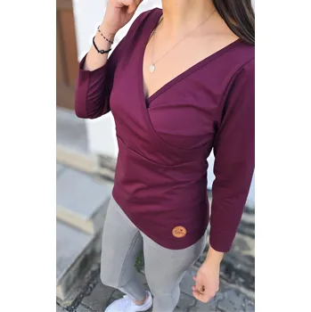 Dámské tričko Kulišárny Dámské tričko DAISY bordó / kojicí dlouhý rukáv Velikost: 36