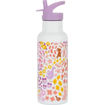 Láhev A Little Lovely Company - nerezová láhev na pití, 500 ml - květinová zahrádka