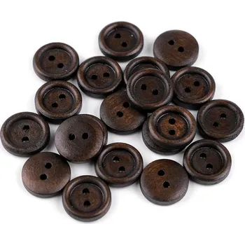 Knoflík Dřevěný knoflík dvoudírkový velikost 20" Varianta: 3 hnědá tmavá, Balení: 20 ks