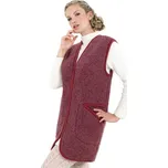 Vesta z ovčí vlny TATRA vínová 5XL - přes prsa 149 cm