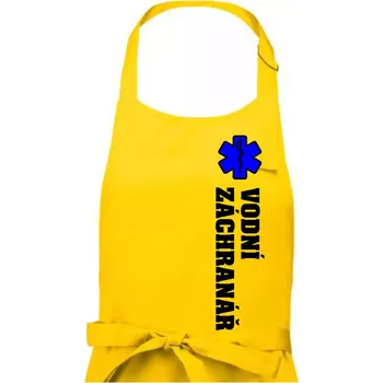 Kuchyňská zástěra Rescue - Vodní záchranář - Pánská zástěra na vaření - Univerzální velikost ( Žlutá )