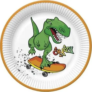 Talíř Papírový talíř malý - Crazy Dino