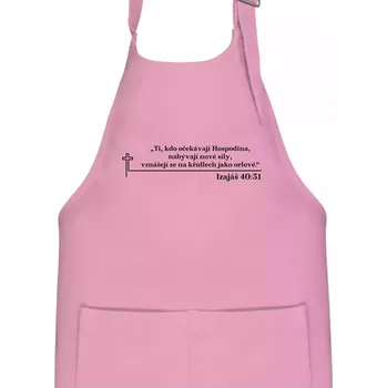 Kuchyňská zástěra Citáty z bible - Izajáš 40:31 - Dětská zástěra na vaření - Univerzální velikost ( Růžová )