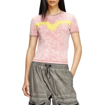 Dámské tričko TRIČKO DIESEL T-UNCUTIE-LONG-Q3 T-SHIRT PINK