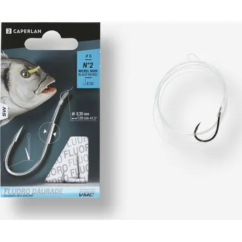 Rybářský háček CAPERLAN Háček s lopatkou na mořský rybolov SN Fluoro Daurade 8 ŠEDÁ