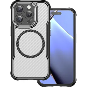 Pouzdro na mobilní telefon Leading MagSafe case pouzdro / kryt pro Apple iPhone 15 PRO MAX (6,7") clear / black