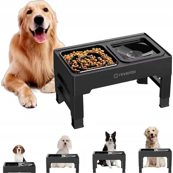 Miska pro psa Stojan na misku z plastu Revento šedý 1,8 l