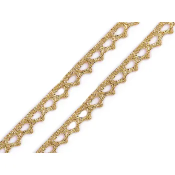 Vánoce Prýmek / krajka s lurexem šíře 10 mm Varianta: 1 zlatá, Balení: 18 m