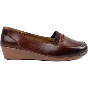 Dámské polobotky Designové dámské polobotky hnědé na klínku 41