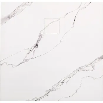 Sprchová vanička BPS-koupelny Čtvercová akrylátová sprchová vanička HYD-SSV-RIKO 90x90 bílý mramor