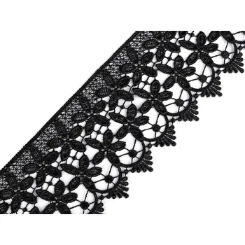 Stuha Vzdušná krajka šíře 85 mm Varianta: 2 černá, Balení: 1 m