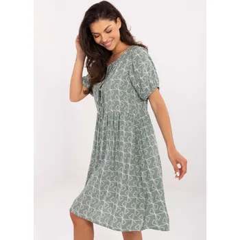 Dámské šaty Pistáciově zelené vzorované šaty