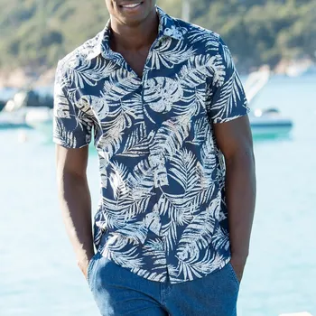 Dámská košile Košile s potiskem a krátkými rukávy nám.modrá 47/48