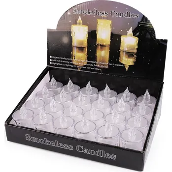 Svíčka LED svíčka na baterky Ø3,6 cm Varianta: 1 (6,5 cm) transparent teplá, Balení: 24 ks