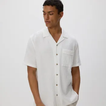 Pánská košile Reserved - Košile regular z bavlny - bílá - 341CA-00X - 341CA-00X-S