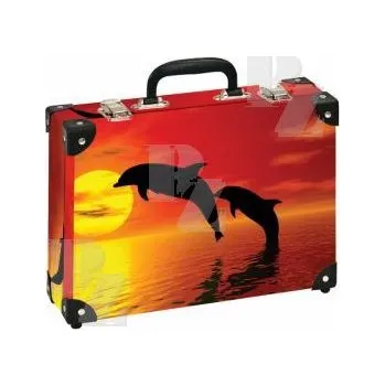 Školní kufřík Kufřík lamino okovaný 35x25x11cm velký Delfíni, Alvarak