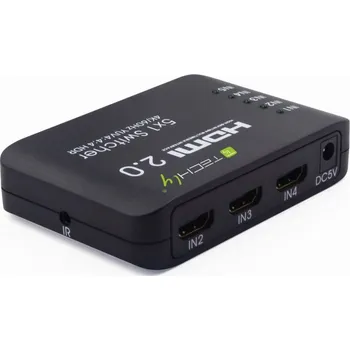 Video kabel Techly TECHLY 108637 Techly 5portový HDMI 2.0 5x1 4K@60Hz HDR přepínač s IR dálkovým ovládáním