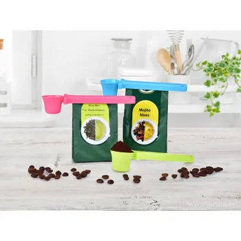 KLIPODMĚRKA | sada 3 odměrek s klipem | na uzavírání sáčků a dávkování kávy, čaje, koření