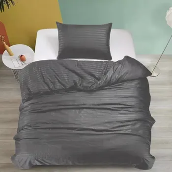 Povlečení NOVINKA 2025 ! LUXUSNÍ BAVLNĚNÉ POVLEČENÍ - ŠEDÉ PROUŽKY 140x200/70x90cm