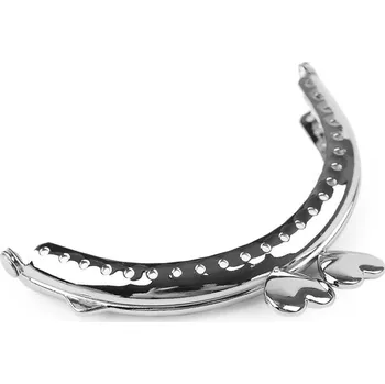 Rámeček na výrobu peněženky našívací srdce 8x8,5 cm nikl 1 ks