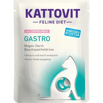 Krmivo pro kočku KATTOVIT Gastro losos a rýže 85g