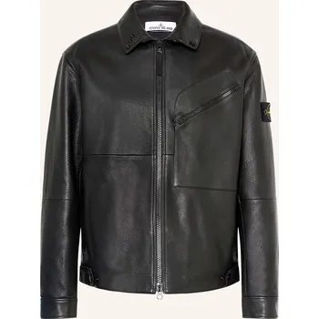Pánská bunda STONE ISLAND Pánská Kožená Bunda, černá, 52