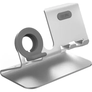 AhaStyle ST04 hliníkový stojánek pro iPhone / Apple Watch - stříbrný