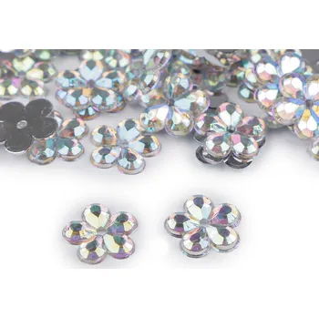 Broušený květ k našití, nalepení Ø11 mm crystal AB 100 ks
