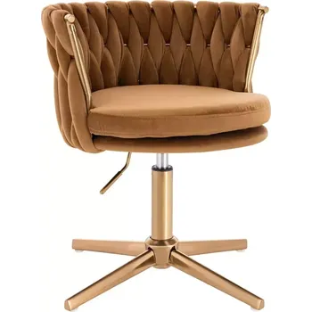 LuxuryForm DESIGN Židle LYON VELUR na zlatém kříži - medová