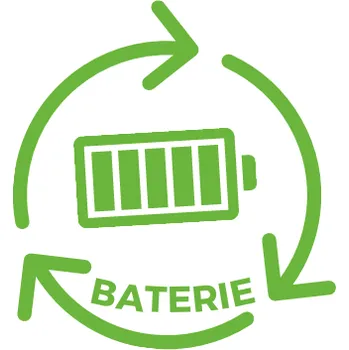 Papír Označto Nálepka/štítek na odpadkové koše, RECYKLACE - BATERIE 8cm
