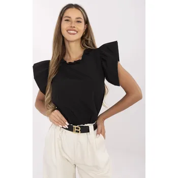 Dámská tunika Elegantní černá halenka s volánky LK-