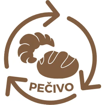 Papír Označto Nálepka/štítek na odpadkové koše, RECYKLACE - PEČIVO 8cm