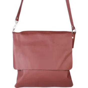 Kabelka ITALSKÉ Dámské hnědé kožené kabelky crossbody Letrece