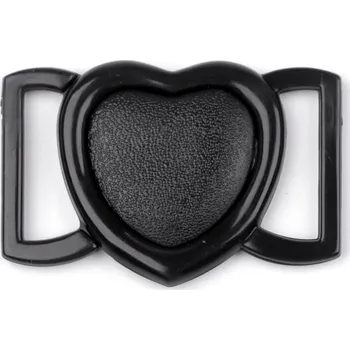 Galanterie Plavkové zapínání srdce šíře 20 mm plastové černá 2 pár