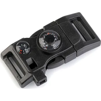 Spona trojzubec s píšťalkou a kompasem šíře 20 mm černá 10 ks