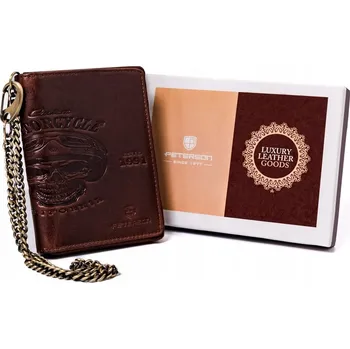 Peněženka Peterson peněženka z pravé kůže hnědá PTN N4C-03-HWM-1247 - muž