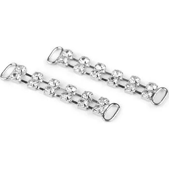 Štrasová ozdoba na oděvy a doplňky 10x50 mm stříbrná 10 ks